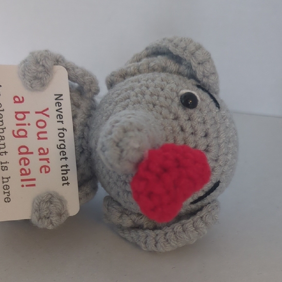 Gray and Red Elephant Plush Home Accent - Picture 7 of 9